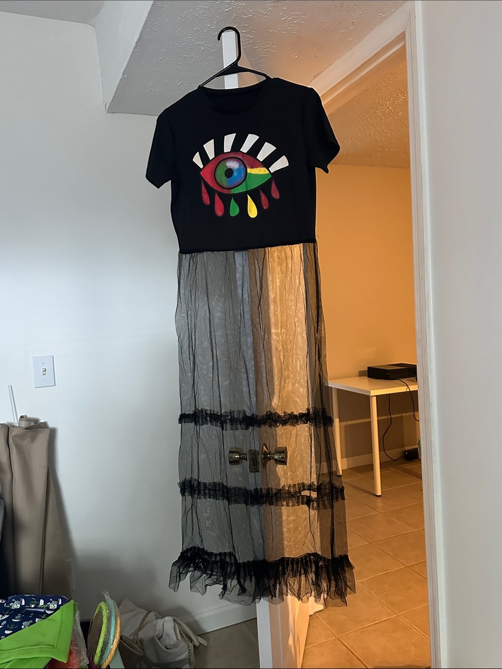 Black Eye Graphic T-Shirt Maxi Skirt